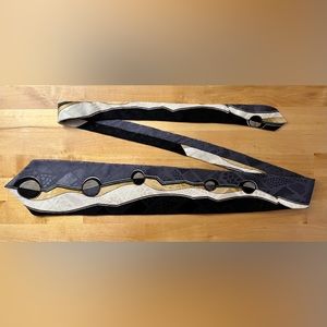 Gray and black silk tie